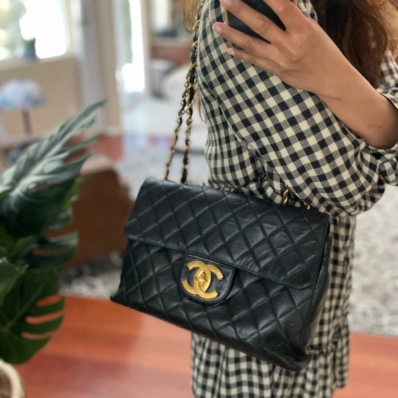 RARE Caviar Chanel Jumbo XL CC Single Flap Vintage Caviar - Picture 17 of 17